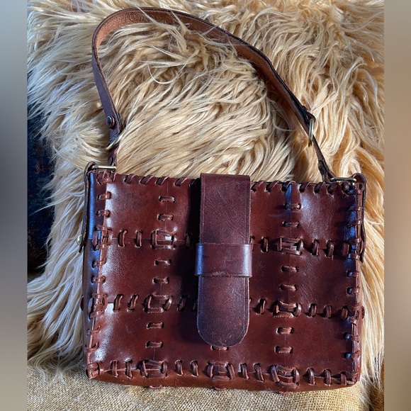 Vintage 1970s hand made in Hong Kong Genuine leather  handbag Stylcraft MIAMI - Picture 1 of 10